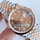 EW Factory Swiss Replica Rolex Datejust 36 Two Tone Rose Gold Coffee Micro Face Diamond Watch (7)_th.jpg